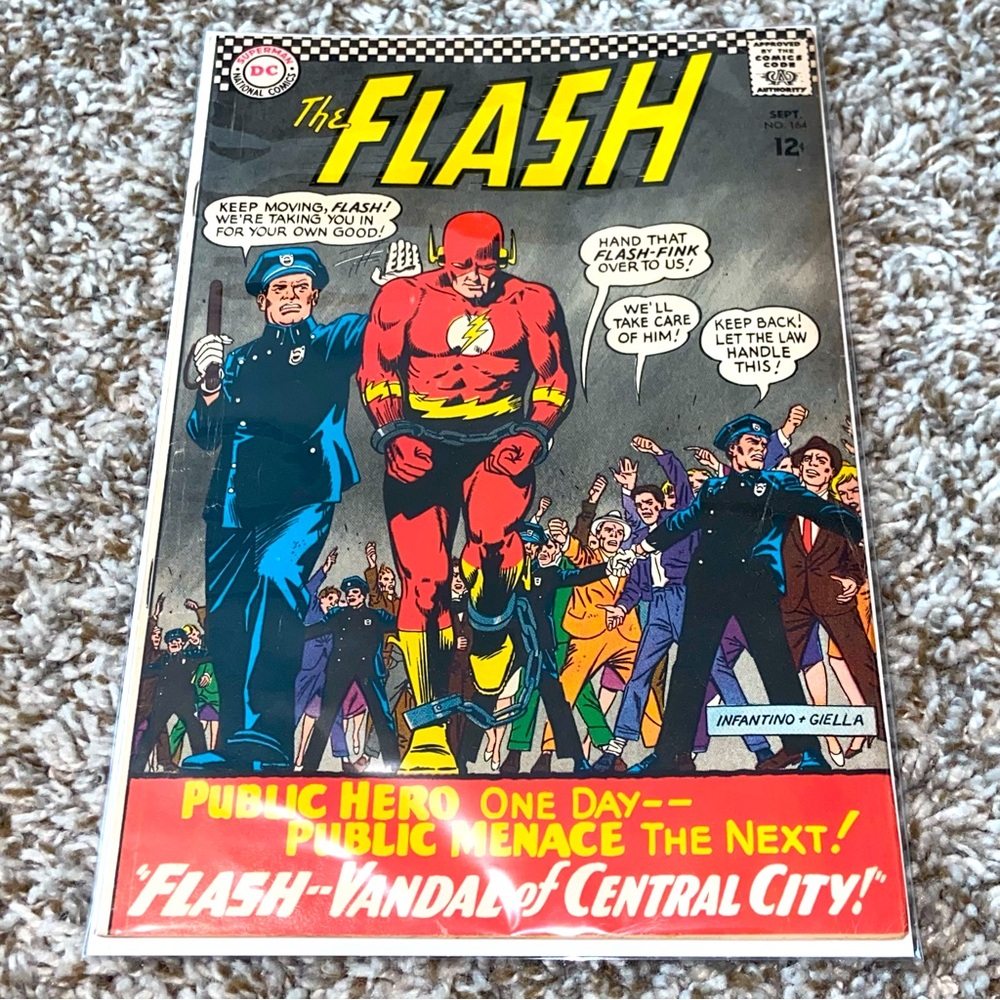 VINTAGE 1966 DC COMICS The Flash - Vandal Of Central City! Silver Age Comic #164